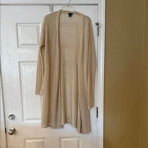 Women's Beige Open-Knit Sweater